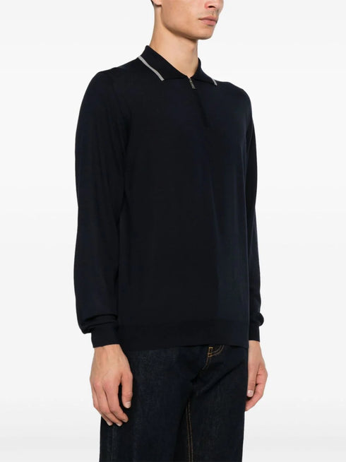 fine-knit polo shirt